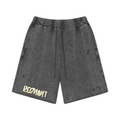 330GSM Unisex 100%Cotton Beefy Fabric Handcrafted Distressed Shorts Dark Gray