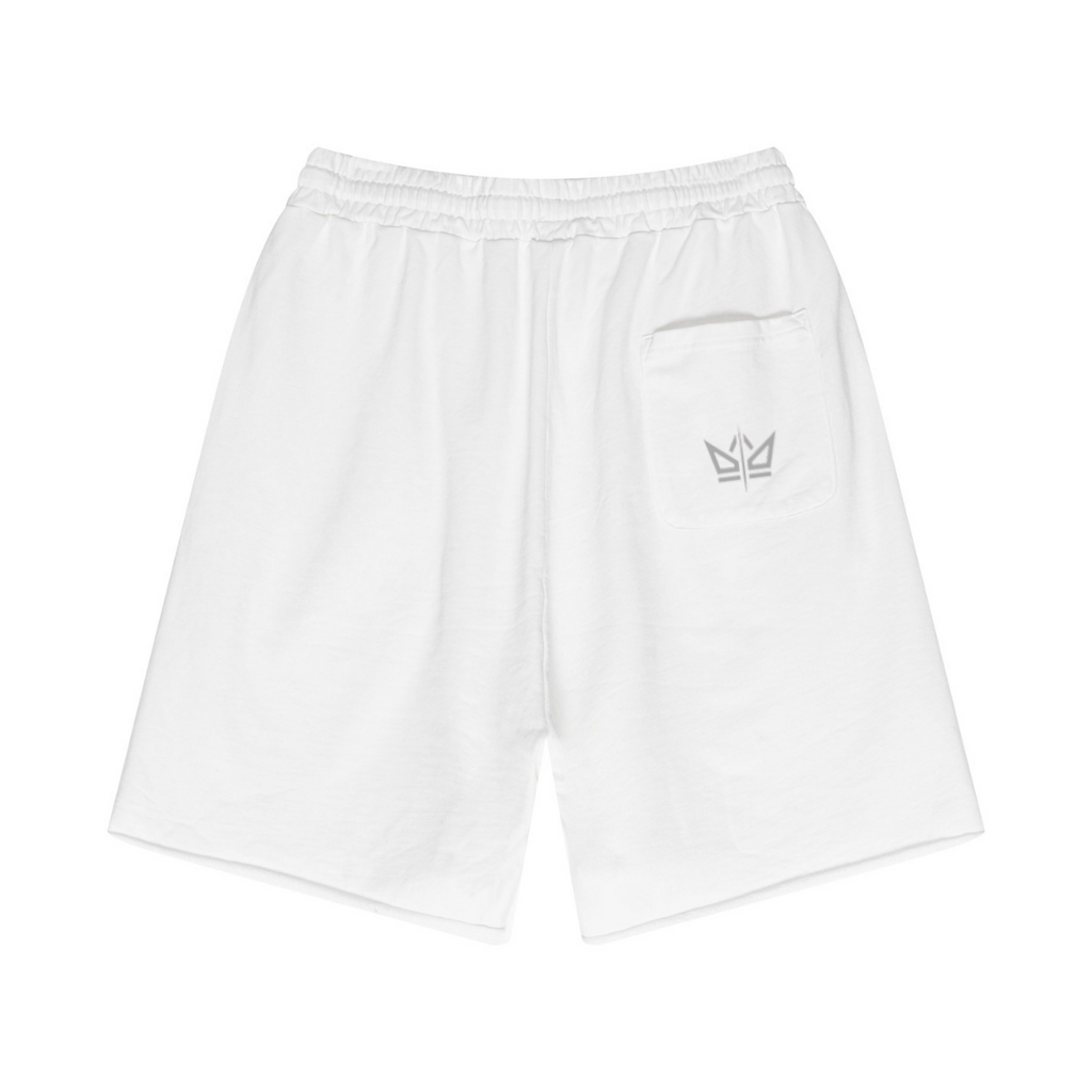 330GSM Unisex 100%Cotton Beefy Fabric Handcrafted Distressed Shorts Beige