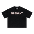 310GSM Men’s Boxy-Fit Distressed Fried-Color Snow-Wash Studded Loose T-shirt Vintage black