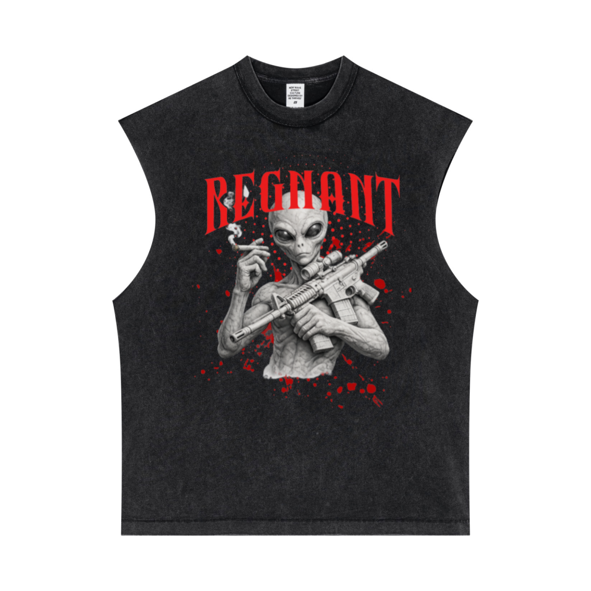 275GSM Unisex Vintage-Wash 100% Cotton Plain Tank Top Snow Wash