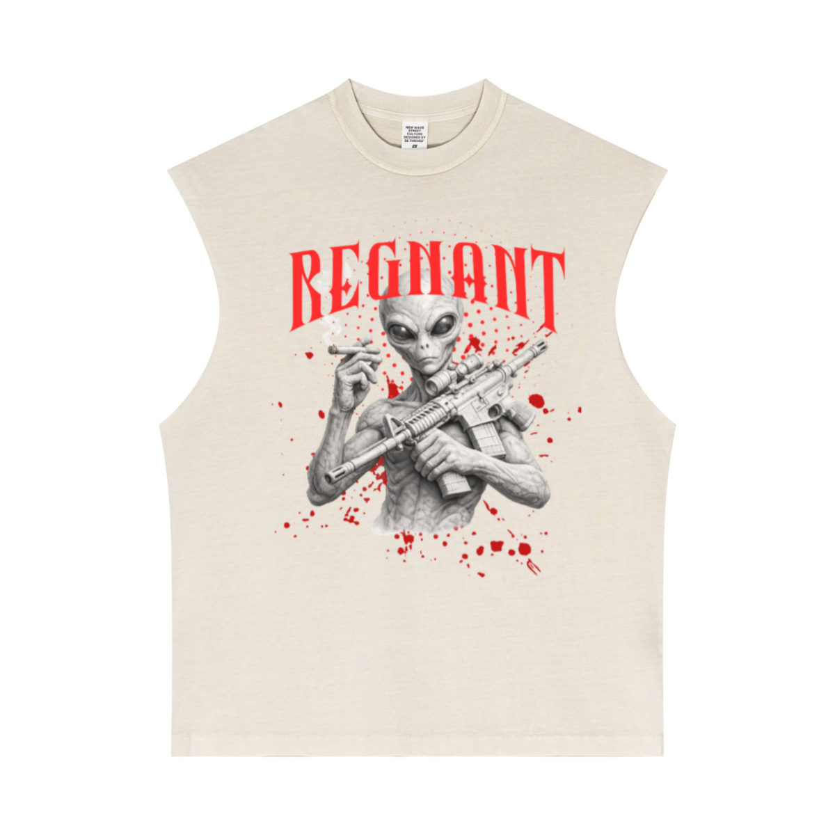 275GSM Unisex Vintage-Wash 100% Cotton Plain Tank Top Almond Grey