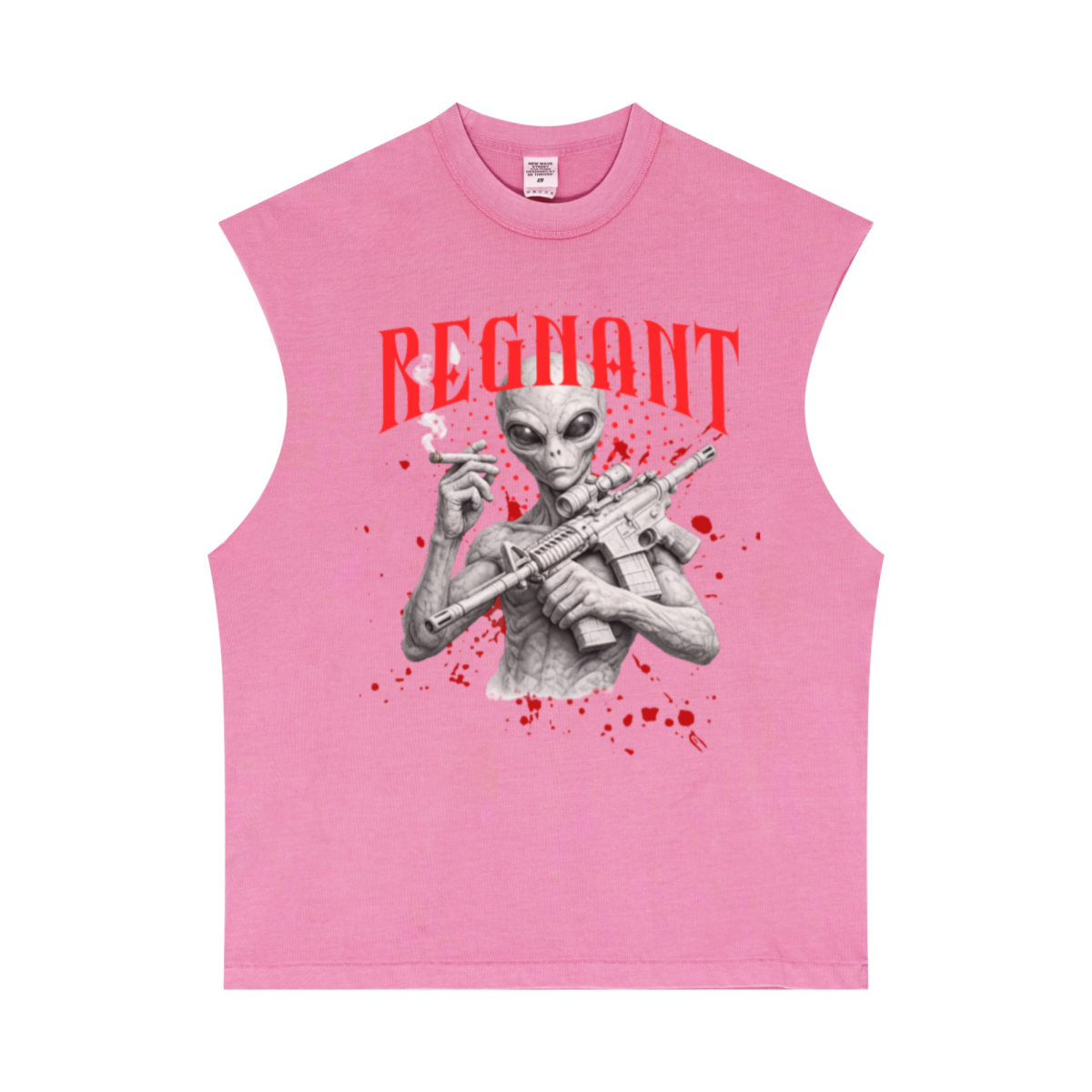 275GSM Unisex Vintage-Wash 100% Cotton Plain Tank Top Rose Pink