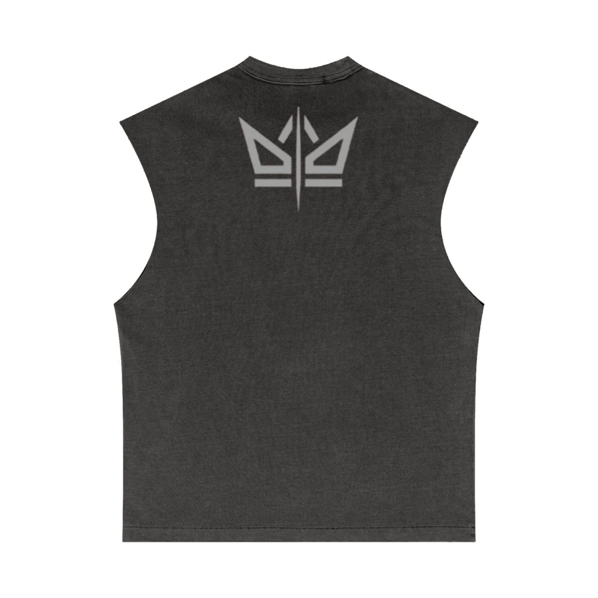 275GSM Unisex Vintage-Wash 100% Cotton Plain Tank Top Dark Grey