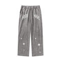 300GSM Unisex 100%Cotton Vintage Marled Loose Pants Medium Grey